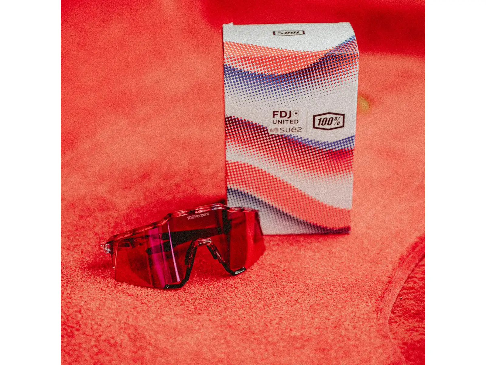 100% Speedcraft glasses FDJ Gloss Translucent Red/Blue/HiPER Fire Red Mirror Lens