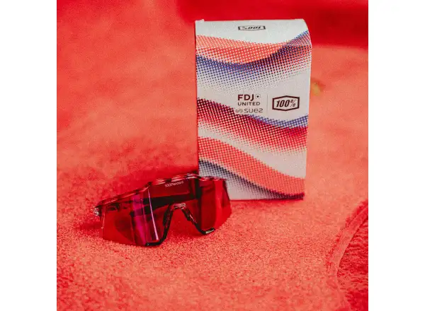 100% Speedcraft glasses FDJ Gloss Translucent Red/Blue/HiPER Fire Red Mirror Lens