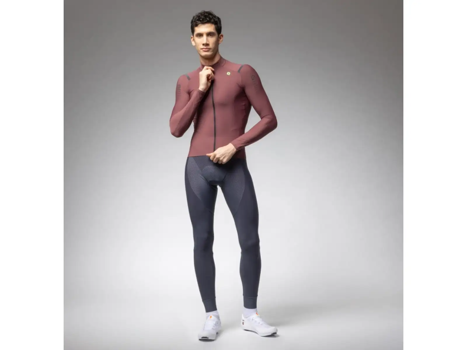 Alé R-EV1 Warm Race men's insulated jersey long sleeve Burgundy