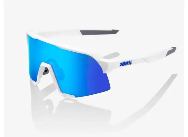 100% S3 Matte White/HiPER Blue Multilayer Mirror Sunglasses