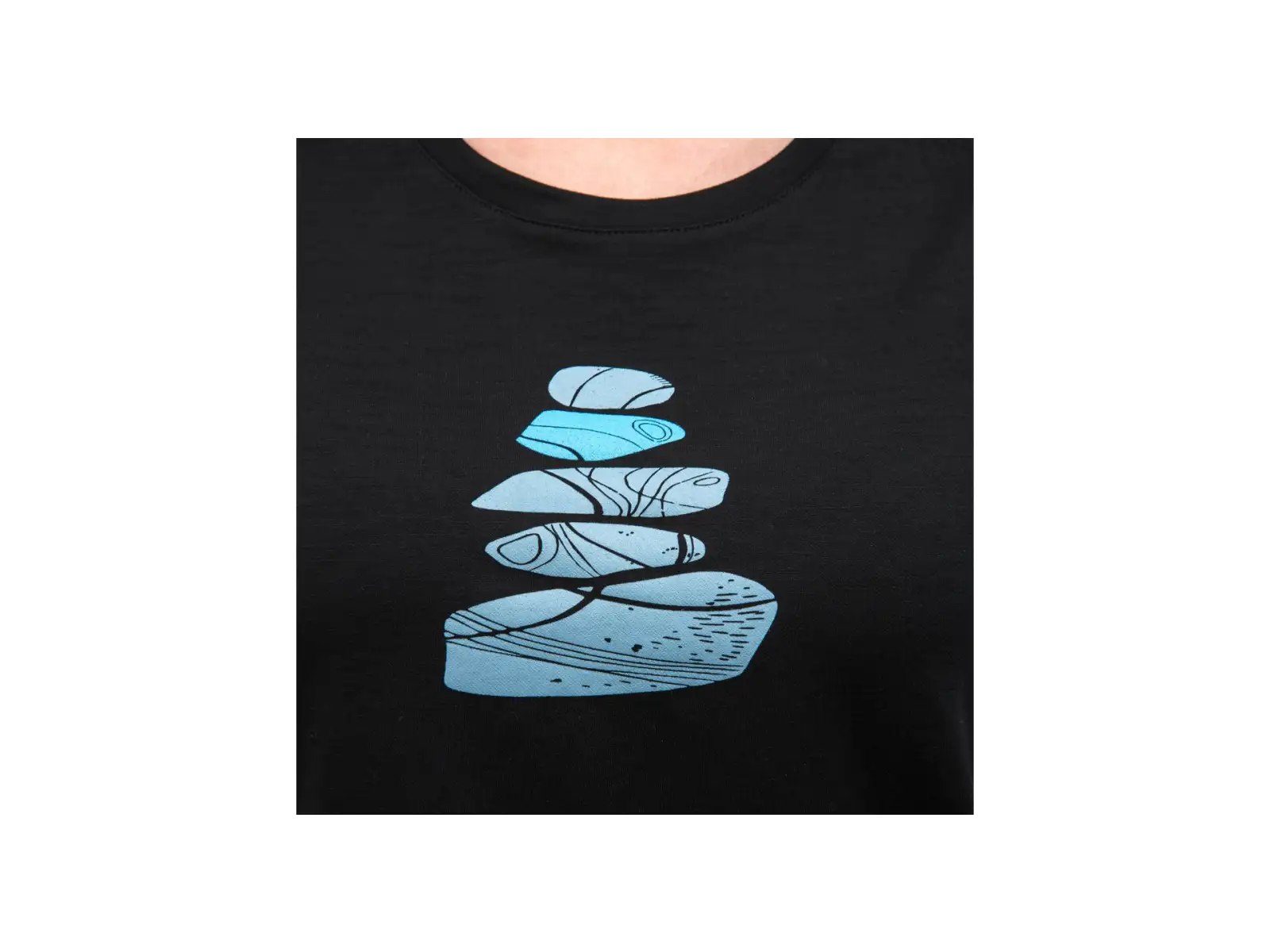 Sensor Merino Blend Stone women's t-shirt short sleeve black