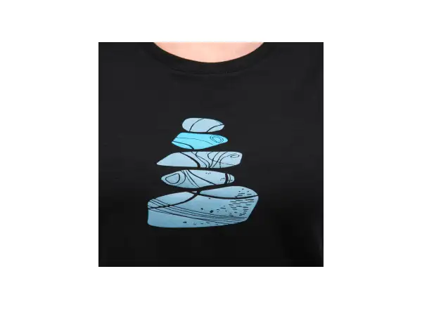 Sensor Merino Blend Stone women's t-shirt short sleeve black