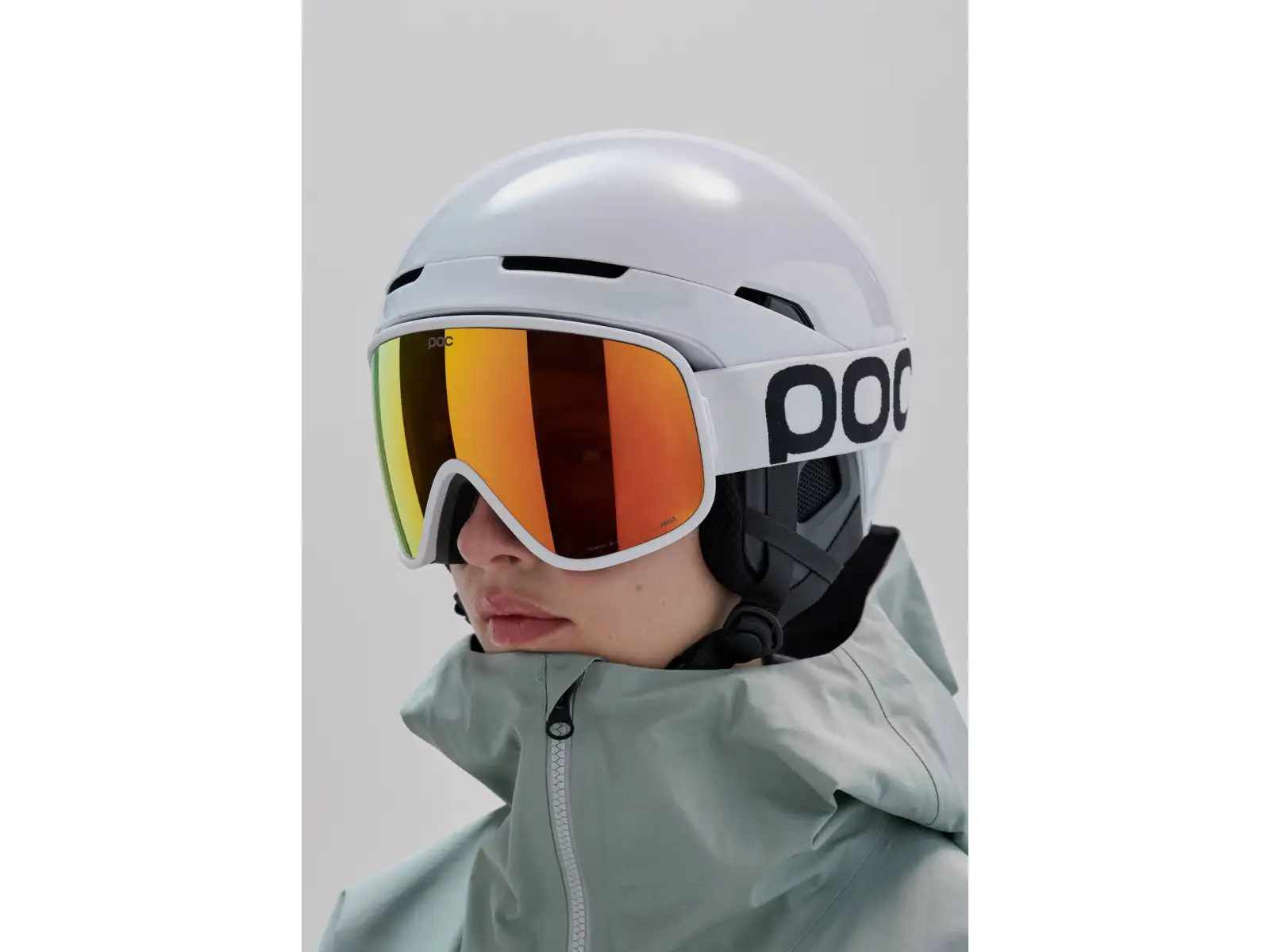 POC Vitrea Mid ski goggles Hydrogen White/Partly Sunny Orange
