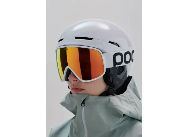 POC Vitrea Mid ski goggles Hydrogen White/Partly Sunny Orange