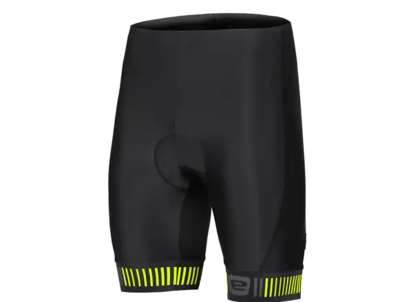 Etape Elite men's shorts with pad black/yellow fluo