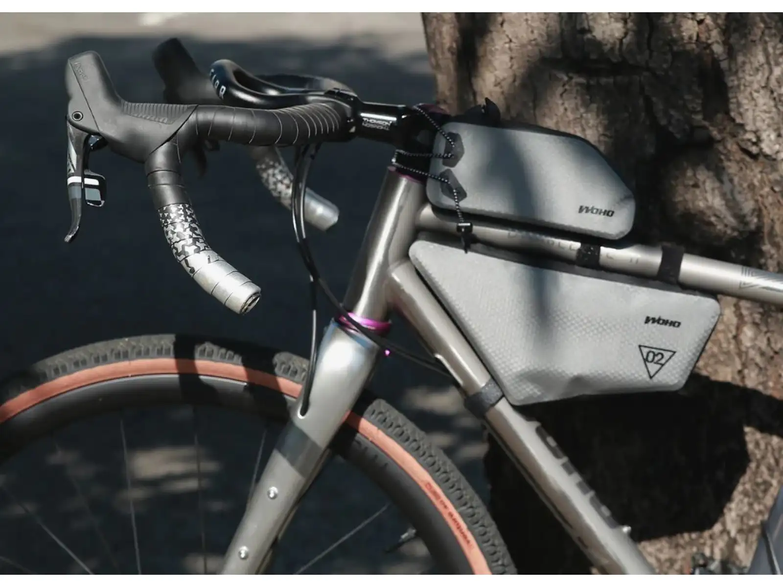 Woho X-Touring Frame bag Dry 2 l frame bag Honeycomb iron Grey