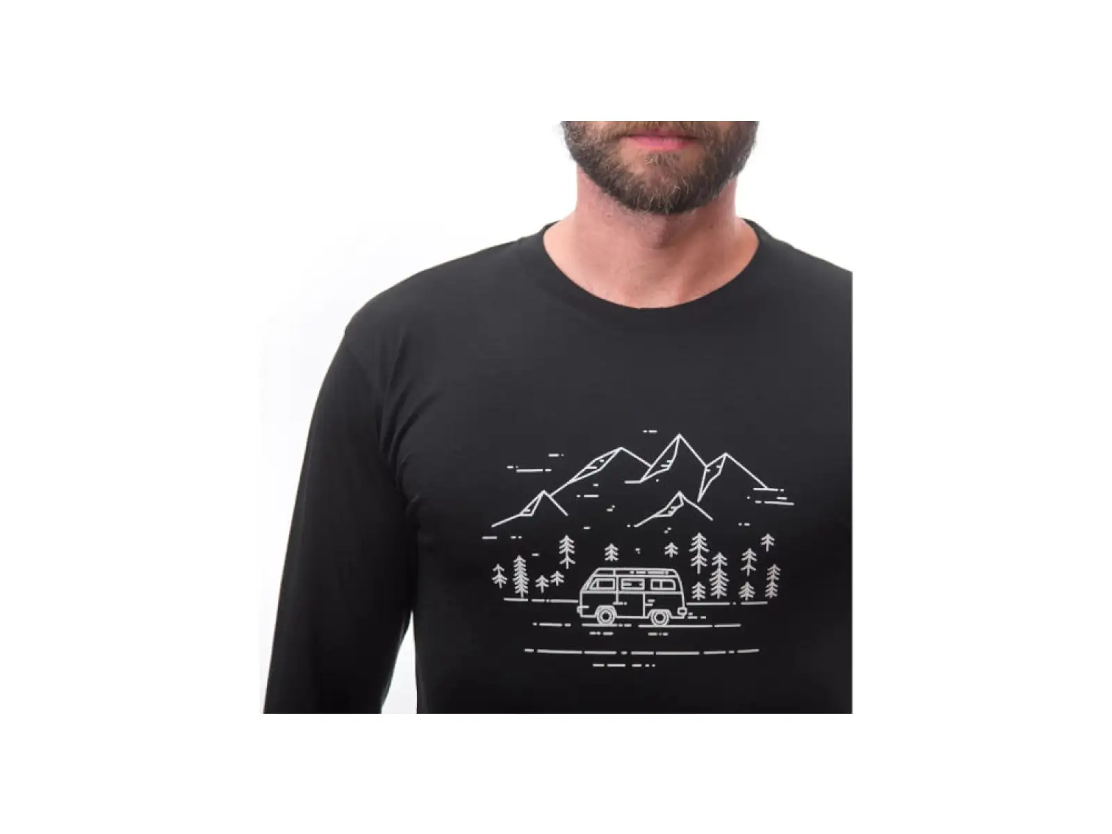 Sensor Merino Active PT Van Life men's long sleeve shirt černá