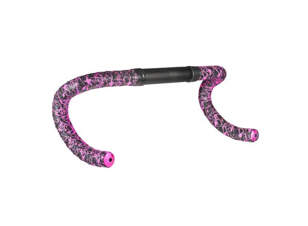 Supacaz Super Sticky Kush Splat handlebar tape Neon Pink/Pink Plugs