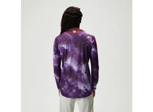 Endura Pixel Cloud men's long-sleeve jersey Purple