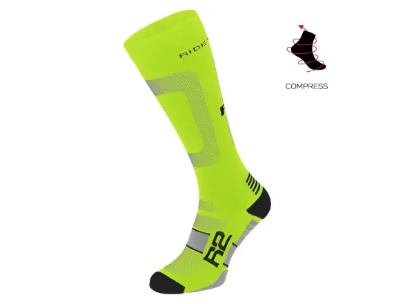 R2 Power cycling knee-high socks neon yellow