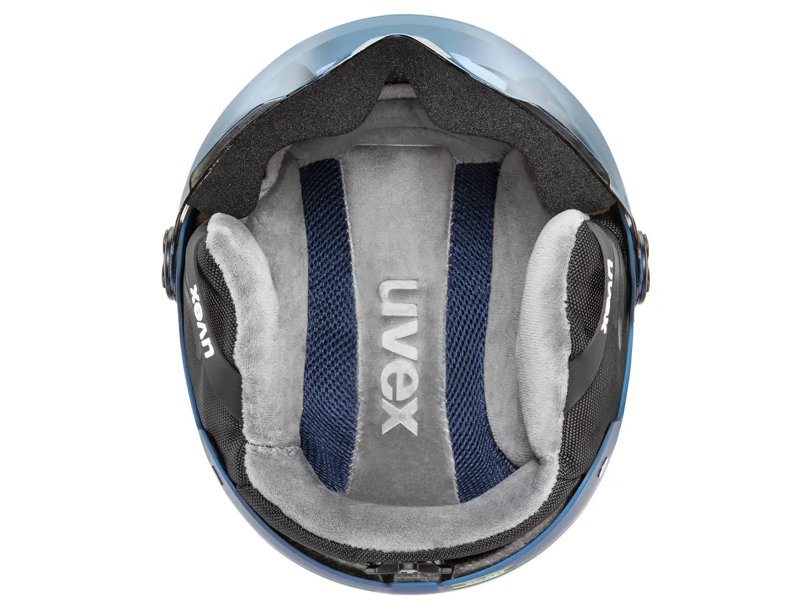 Uvex Rocket Jr Visor ski helmet blue matt