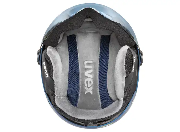 Uvex Rocket Jr Visor ski helmet blue matt