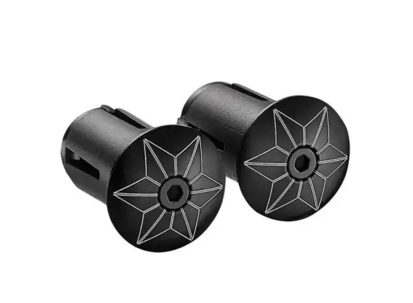 Supacaz Star Plugz Anodized bar end plugs Black