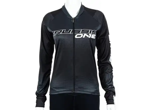 Crussis One women's cycling jersey long sleeve black/white