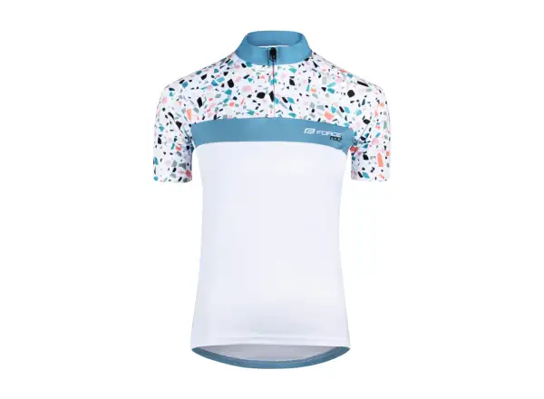 Force Rock Lady jersey short sleeve white/turquoise