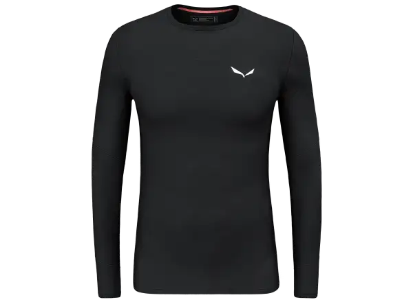 Salewa Cristallo Warm Alpine Merino Responsive men's long sleeve shirt Black Out Melange
