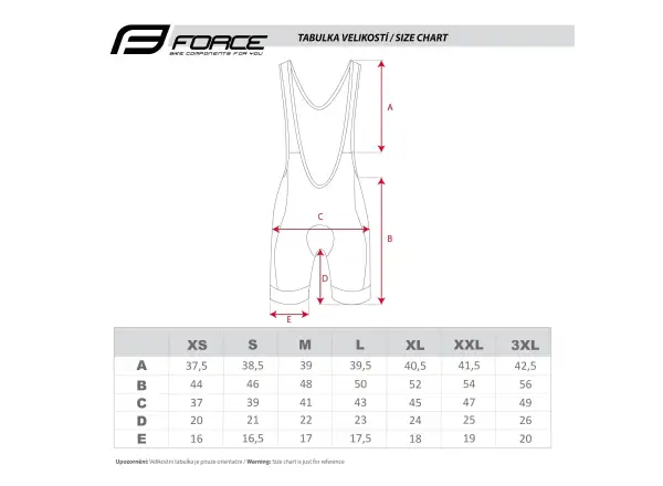 Force Stripe bib shorts with pad black/grey