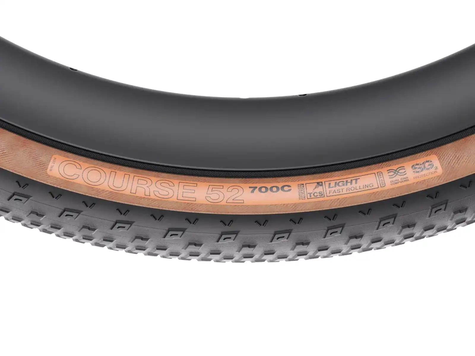 WTB Course 700x52 TCS Light Fast Rolling Dual DNA SG2 gravel tire black/brown