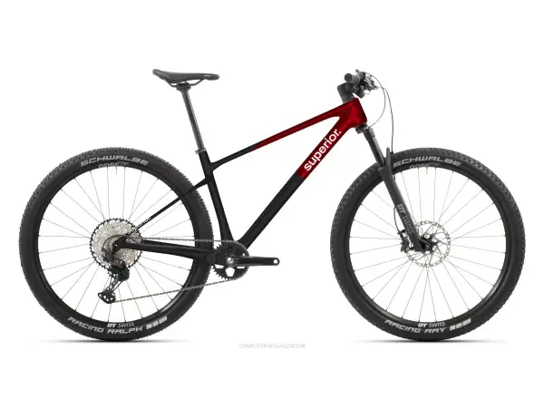 Superior XP 9.2 mountain bike Matte Carbon/Red Carbon