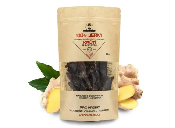 Usušil & syn 100% JERKY Turkey with Ginger 150 g