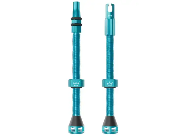 Peatys Holeshot Fast Flow tubeless valves 80 mm Turquoise