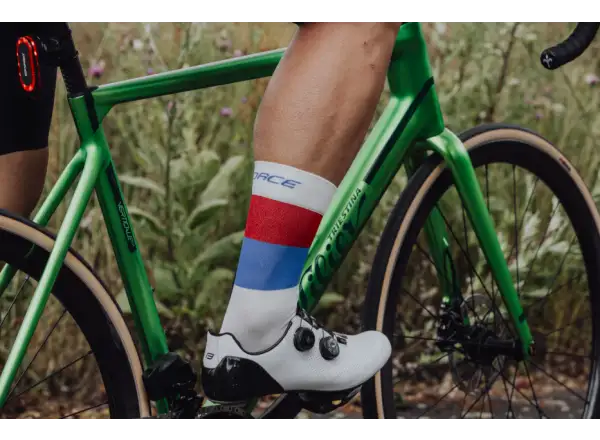 Force Rainbow cycling socks cream/blue/red