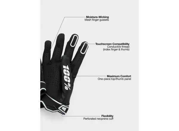 100% Ridefit men's gloves Black