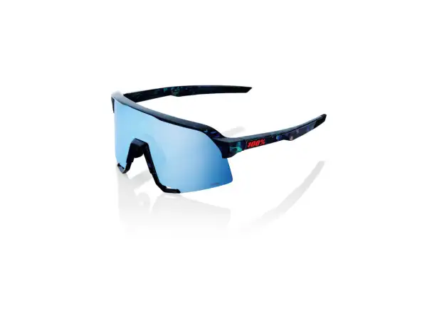 100% S3 HiPER Cycling Glasses Black Holographic/Blue Multilayer Mirror Lens