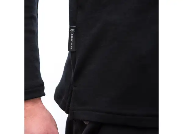Sensor Merino Blend Elements men's long sleeve shirt Black