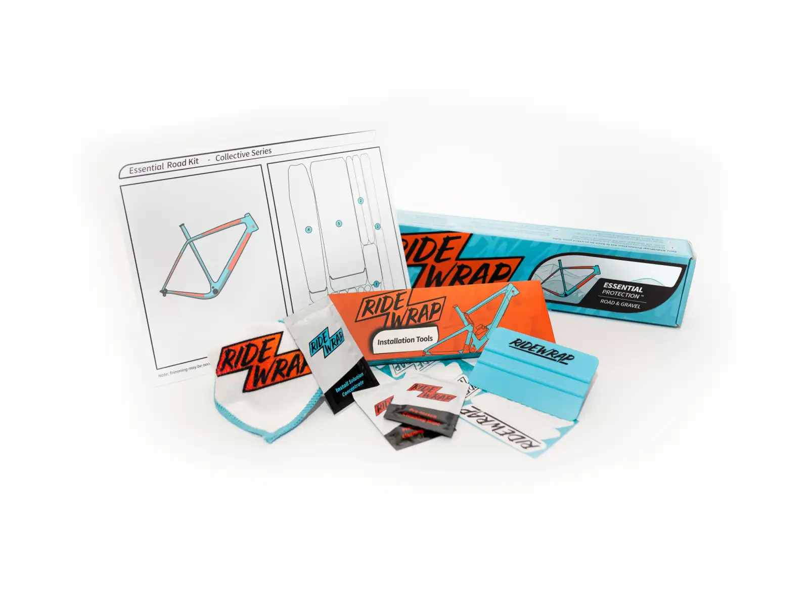 RideWrap frame protection film set 30% coverage for Road and Gravel bikes