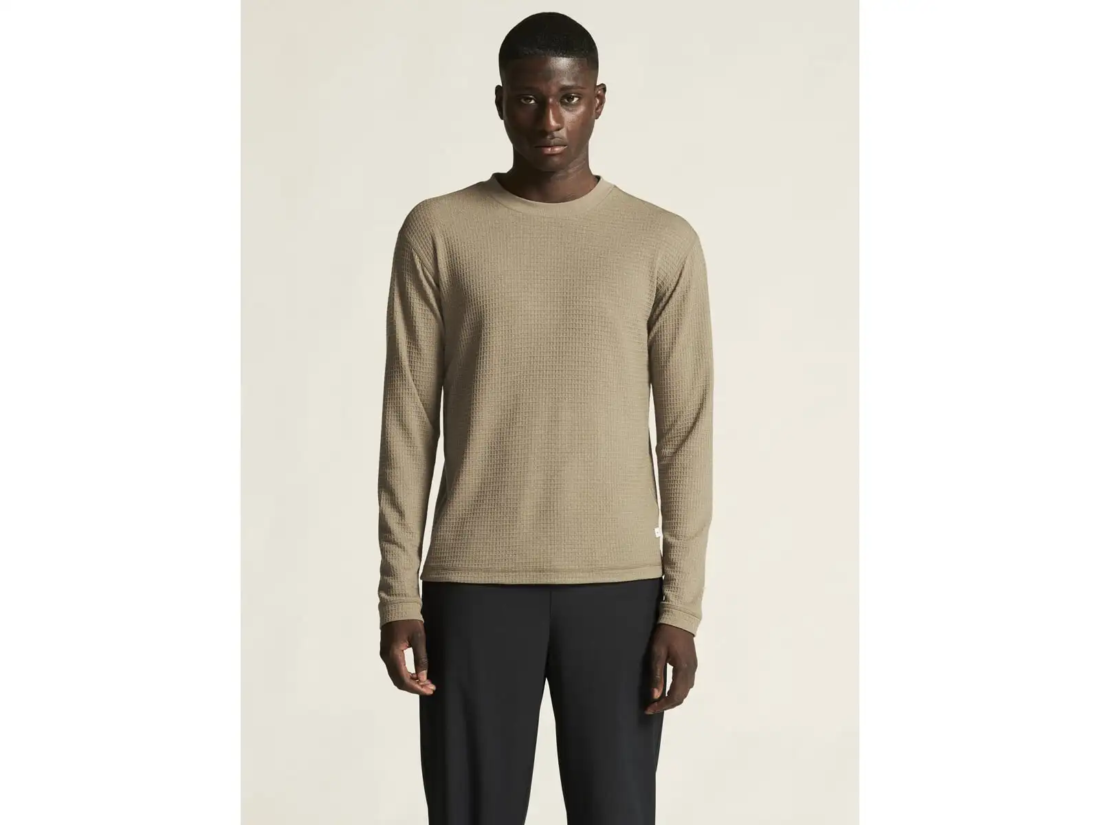 Craft Wool Waffle men's shirt long sleeve beige