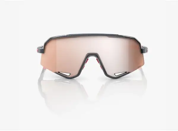100% Slendale Gloss Carbon Fiber/HiPER Crimson-Silver Lens Sunglasses