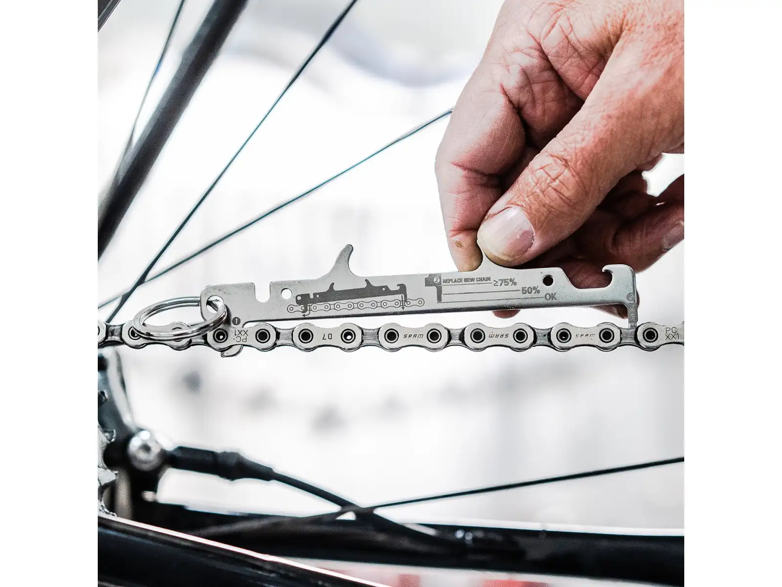 Lezyne Chain Gauge chain checker silver