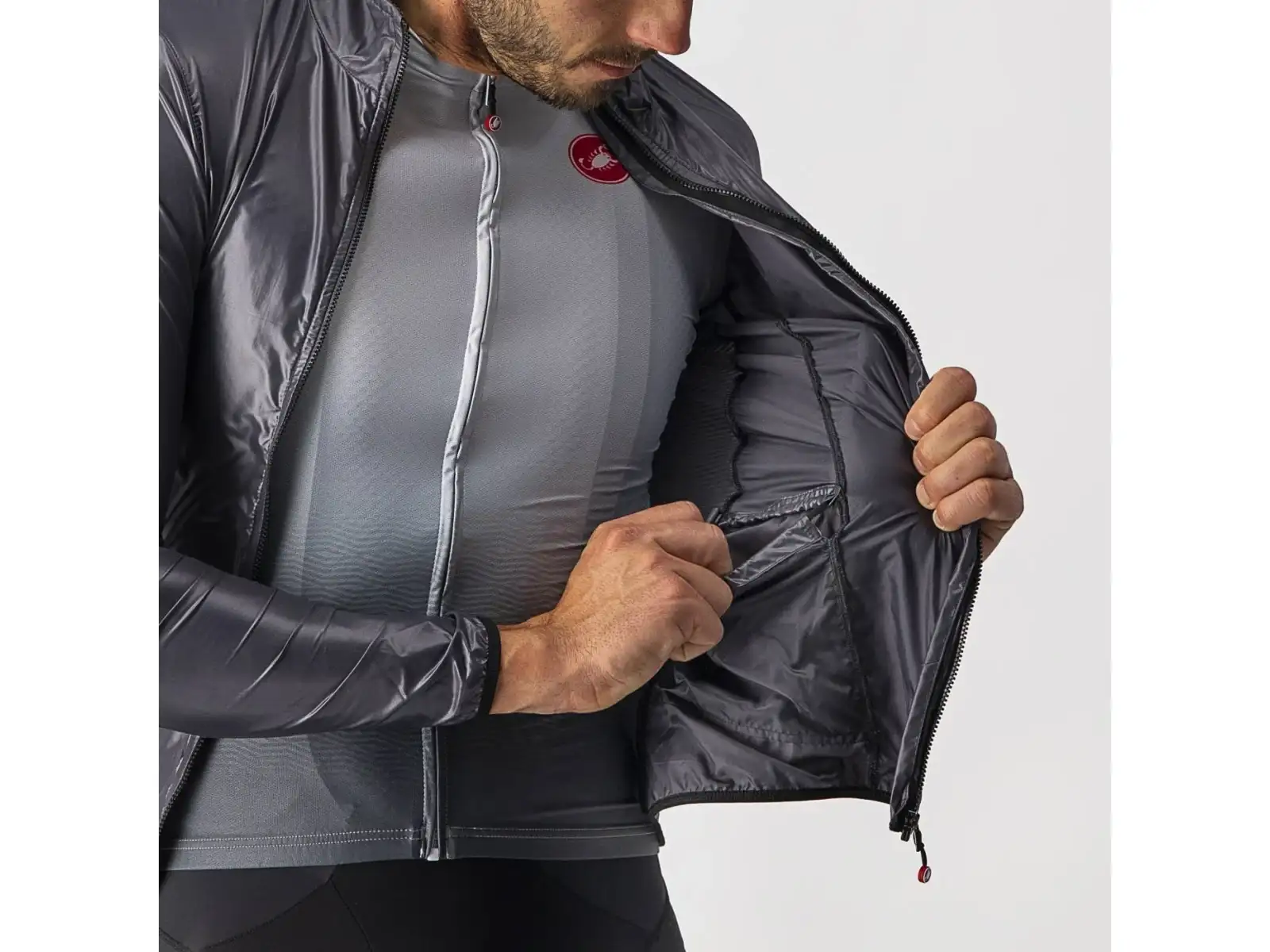 Castelli Aria Shell men's jacket Dark Gray
