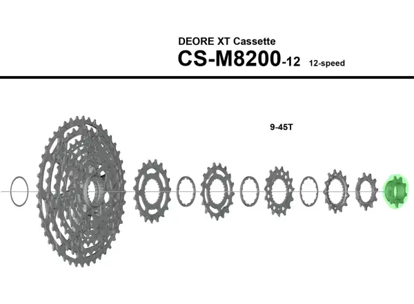 Shimano CS-M9200 sprocket 9 teeth with nut