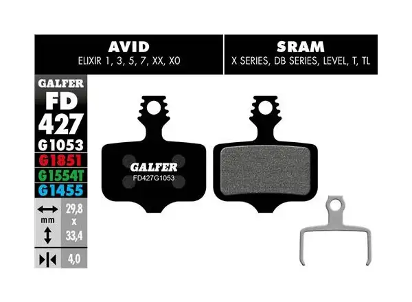 Galfer FD427 Standard G1053 brake pads for Avid/Sram