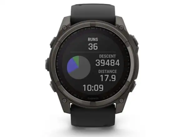 Garmin fenix 8 - 51 mm Solar Sapphire smart watch Carbon DLC Titanium Black/Pebble Gray