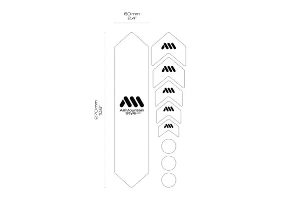 All Mountain Style frame protection decals basic Black/Silver