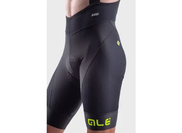 Alé R-EV1 Agonista Plus men's shorts with pad and suspenders black/fluo yellow
