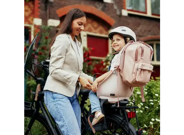 Urban Iki Ta-ke rear bike seat for MIK carriers Sakura Pink/Kurumi Brown