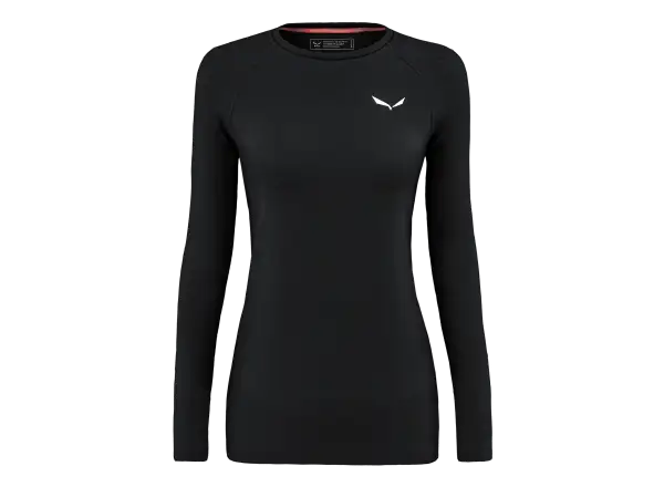 Salewa Cristallo Warm Alpine Merino Responsive women's long sleeve shirt Black Out Melange
