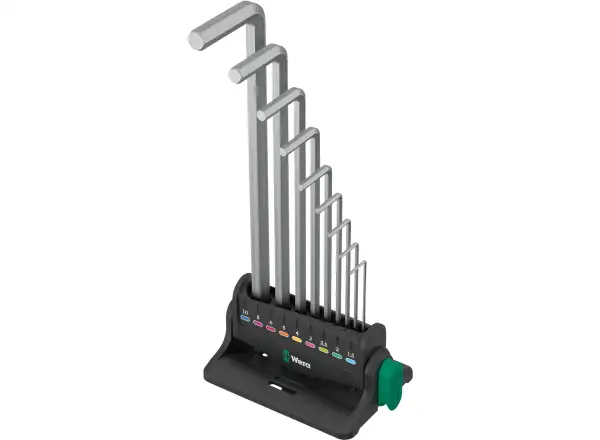 Wera 950/9 Hex-Plus 8 hex L-keys chrome set 9 pcs with holder
