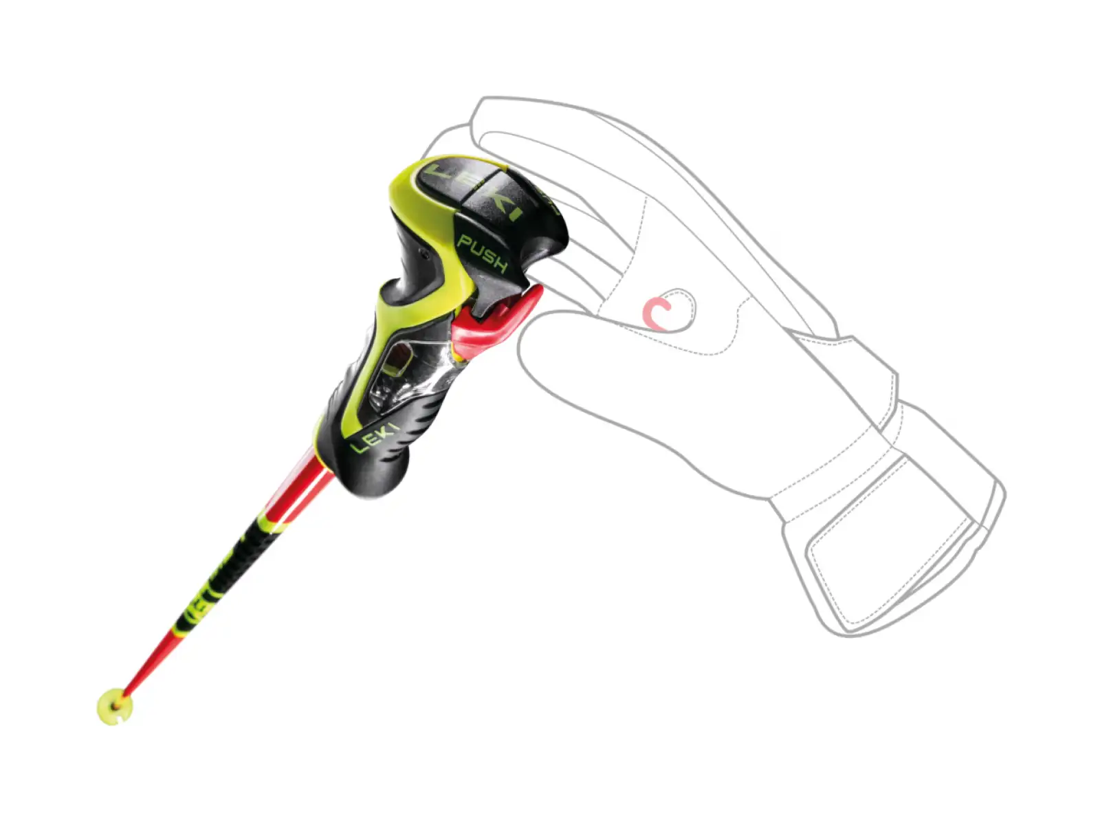 Leki WCR TBS SL 3D alpine poles Bright Red/Black/Neonyellow