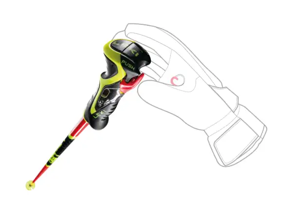 Leki WCR TBS SL 3D alpine poles Bright Red/Black/Neonyellow
