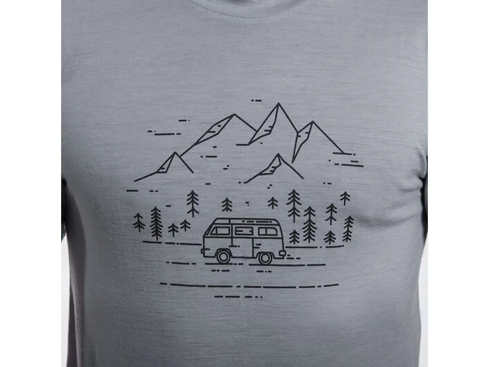 Sensor Merino Active Van Life men's T-shirt short sleeve grey