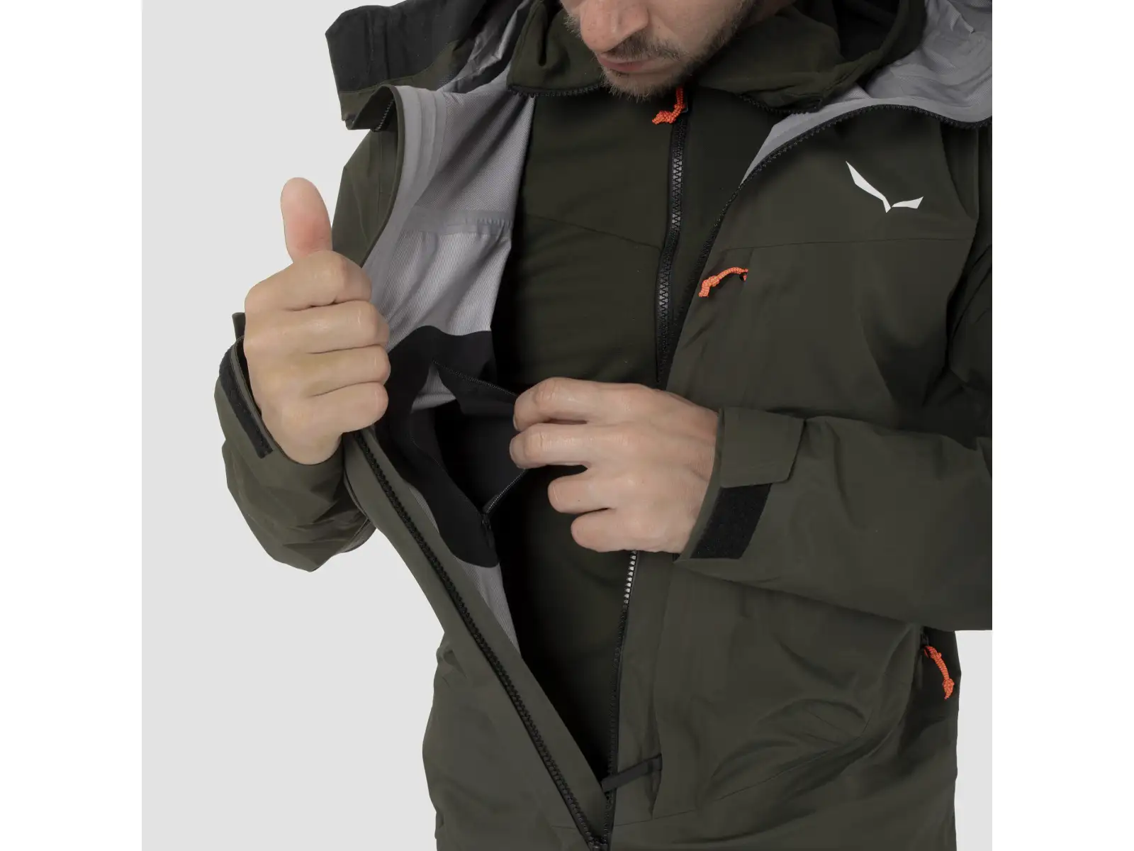 Salewa Sella 3L Powertex men's jacket Dark Olive