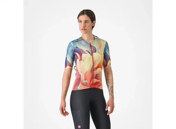 Castelli Unlimited Pro women's jersey short sleeve Multicolor Green