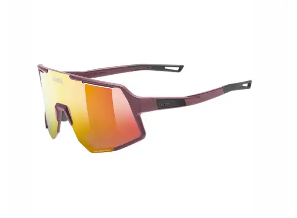 Uvex Sequenze CV cycling glasses Burgundy matt/Mirror Red
