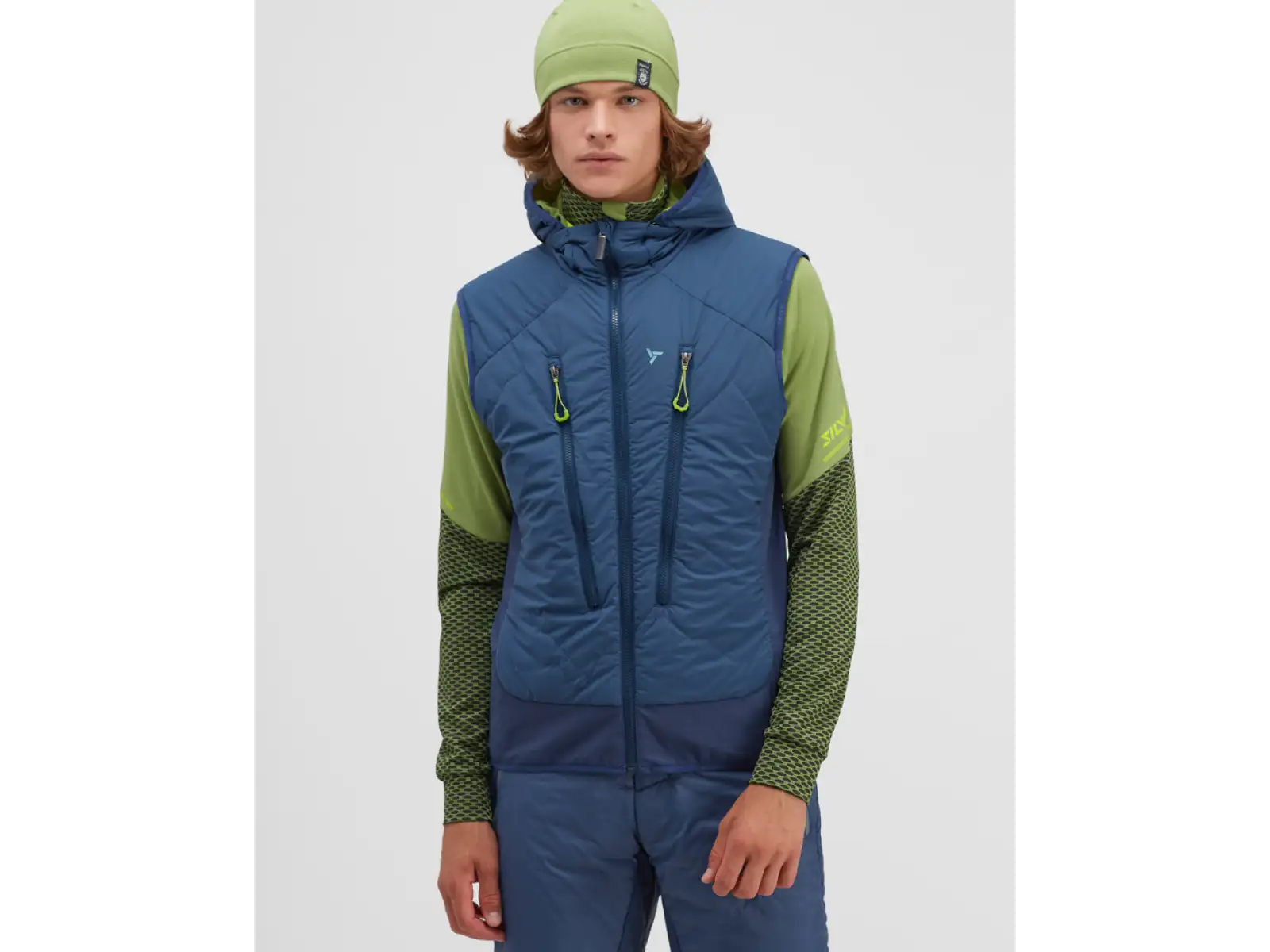 Silvini Polaro men's ski mountaineering vest Navy/Lime