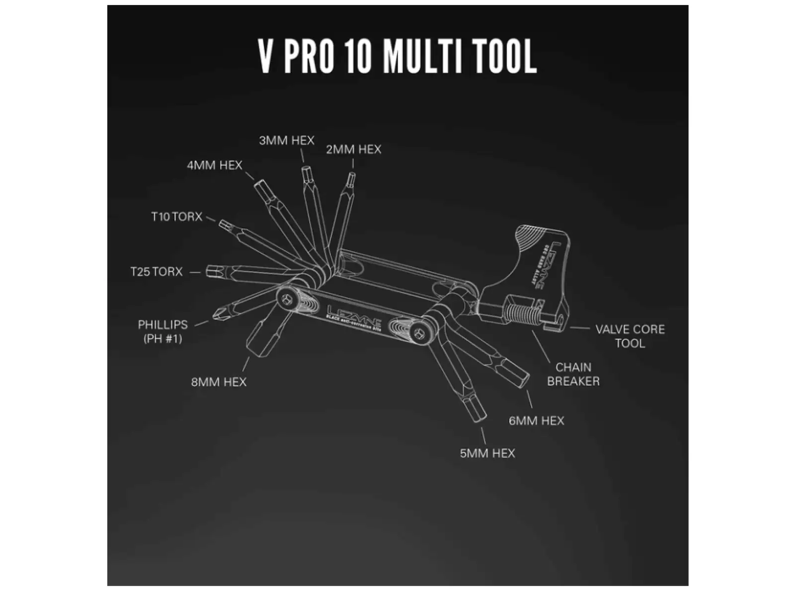 Lezyne V Pro multitool 10 functions black